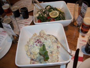 Red Bliss Potato Salad and Green Bean Salad (not pictured: Sweet Corn & Avocado Salad)
