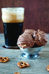 Chocolate Stout Ice Cream with Pretzels Excerpted from The Craft Beer Cookbook Copyright © 2013 by Jacquelyn Dodd and published by F+W Media, Inc. Used by permission of the publisher. All rights reserved. Photographs by Jacquelyn Dodd.