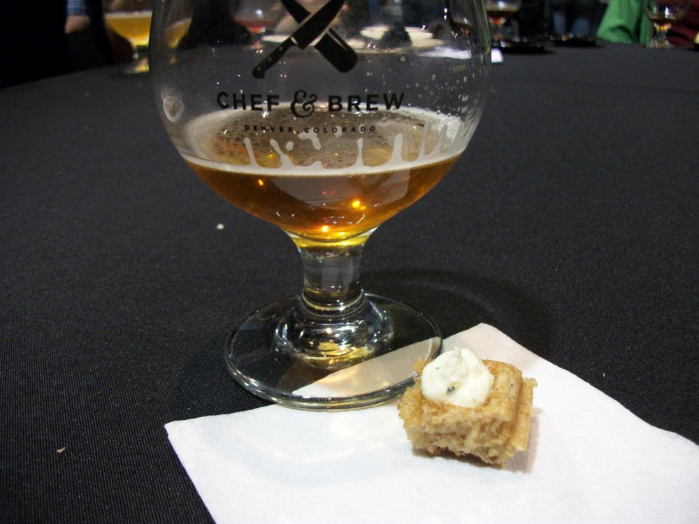 Oatmeal Raisin Cookie Waffle with an orange zest & cilantro goat cheese (Watercourse)