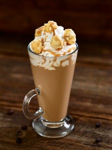 Salted Caramel Cafe: Tia Maria, Baileys, Monin Salted Caramel, half & half, topped with whipped cream, caramel corn and caramel sauce.