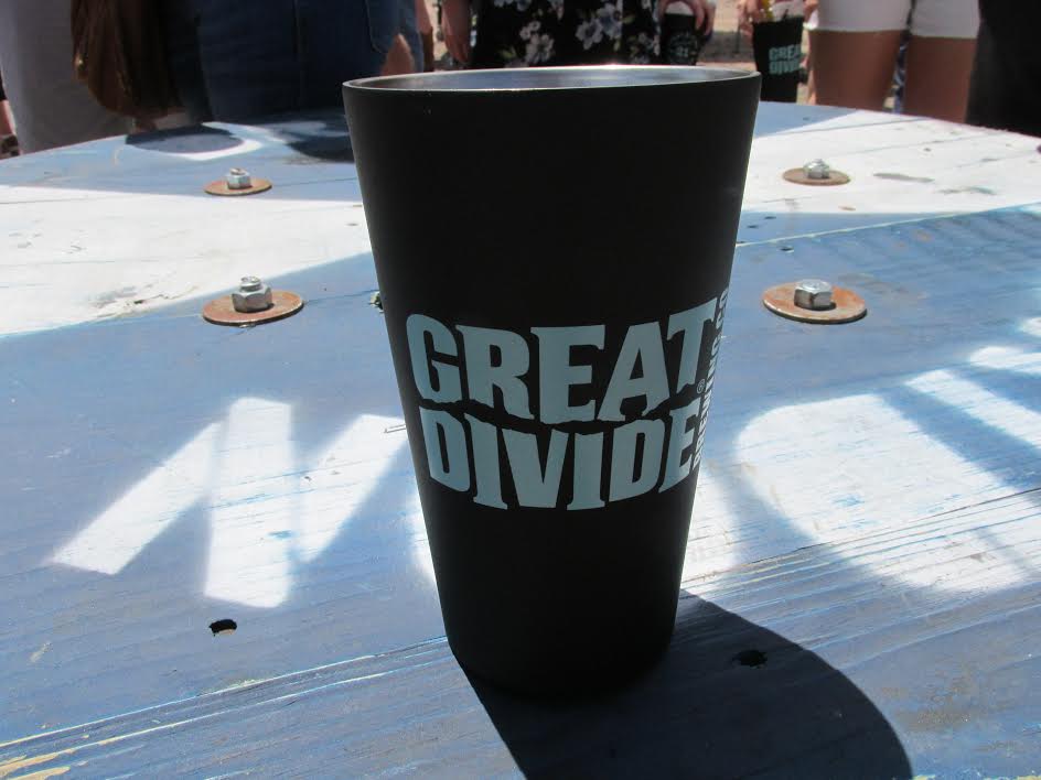 Reusable stainless steel pint glass. They even gave us lids for them upon exiting the party.