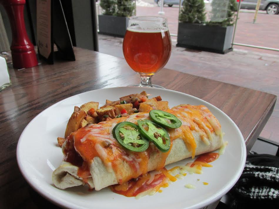 Thirsty Lion Breakfast Burrito with a Green Flash Imperial IPA